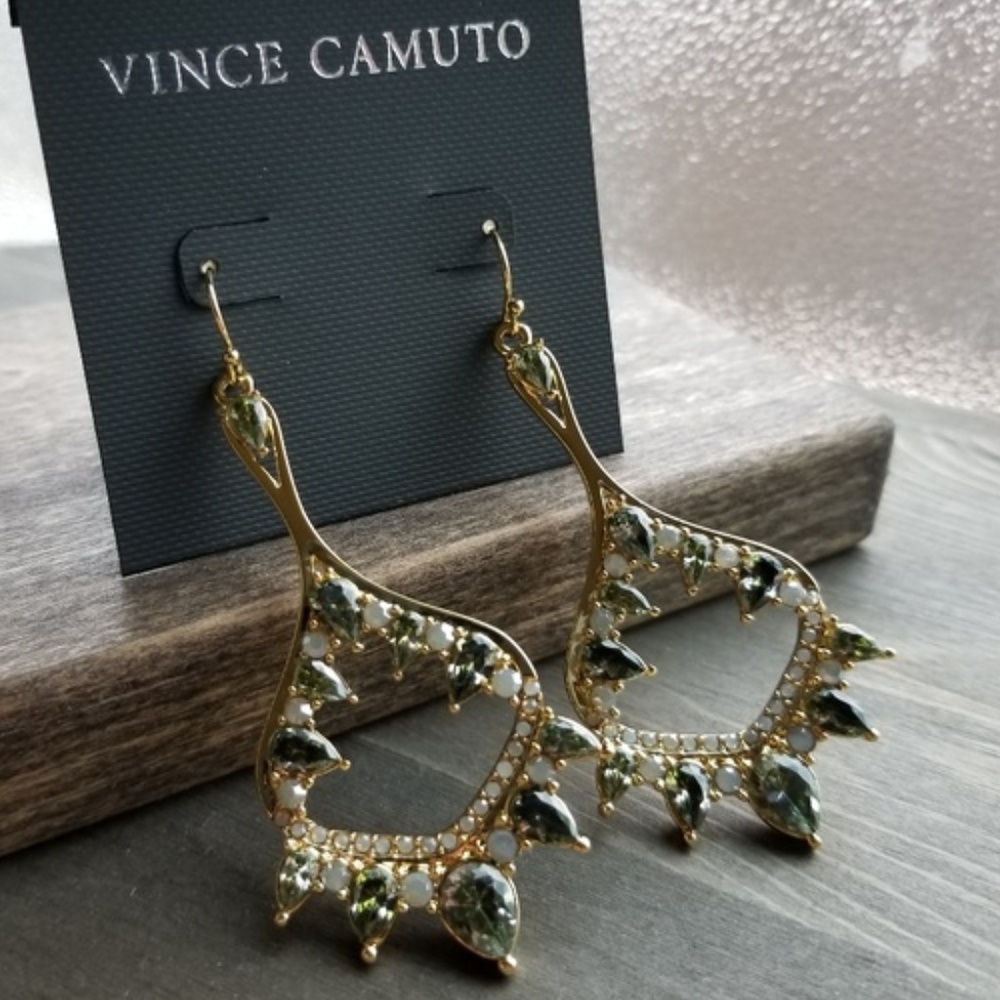 Vince Camuto NWT Opal Drama Drop Crystal Earrings
